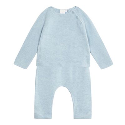 J by Jasper Conran Baby boys' blue knitted top and trousers set